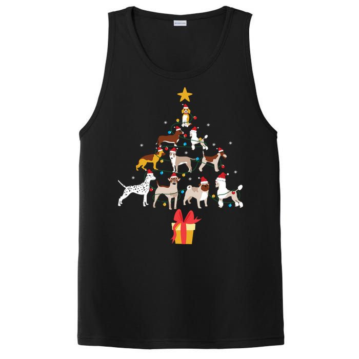 Dog Christmas Tree Lights Dog Lover Funny Xmas PosiCharge Competitor Tank