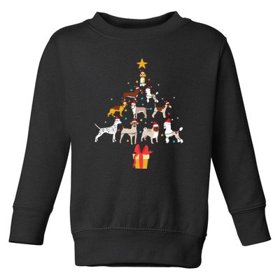 Dog Christmas Tree Lights Dog Lover Funny Xmas Toddler Sweatshirt