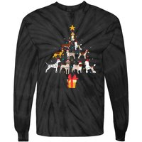 Dog Christmas Tree Lights Dog Lover Funny Xmas Tie-Dye Long Sleeve Shirt