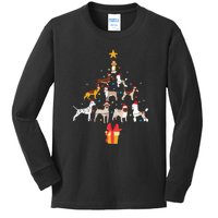 Dog Christmas Tree Lights Dog Lover Funny Xmas Kids Long Sleeve Shirt