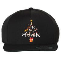 Dog Christmas Tree Lights Dog Lover Funny Xmas Wool Snapback Cap