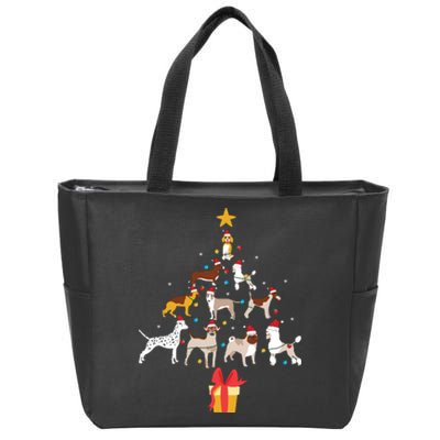 Dog Christmas Tree Lights Dog Lover Funny Xmas Zip Tote Bag