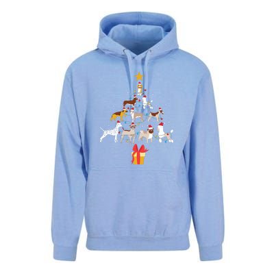 Dog Christmas Tree Lights Dog Lover Funny Xmas Unisex Surf Hoodie