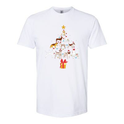 Dog Christmas Tree Lights Dog Lover Funny Xmas Softstyle CVC T-Shirt