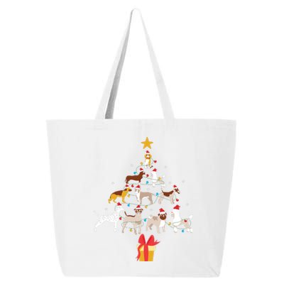 Dog Christmas Tree Lights Dog Lover Funny Xmas 25L Jumbo Tote