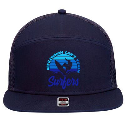 Depression Cant Touch Surfers 7 Panel Mesh Trucker Snapback Hat