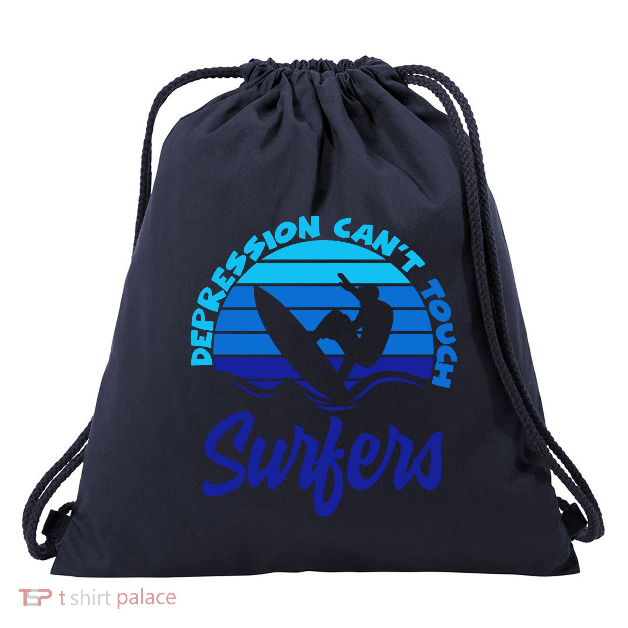 Depression Cant Touch Surfers Drawstring Bag
