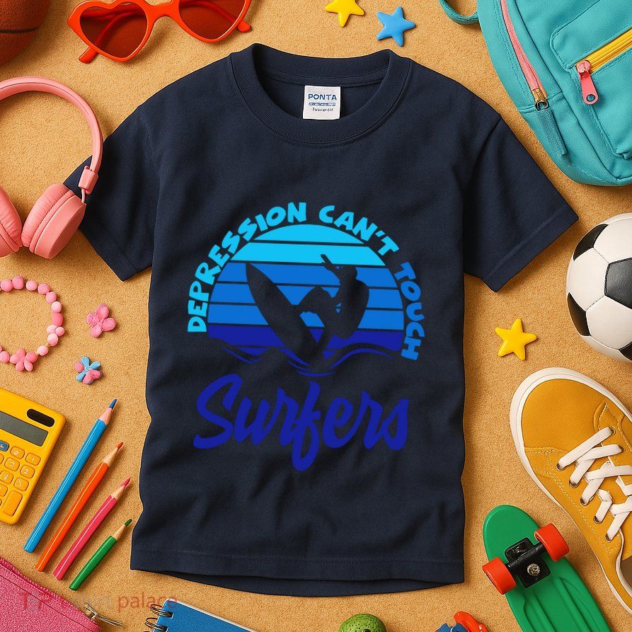 Depression Cant Touch Surfers Kids T-Shirt