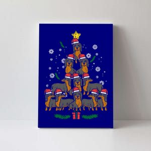 Dachshund Christmas Tree Wiener Dog Xmas Cute Gift Canvas