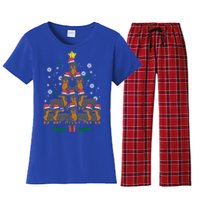 Dachshund Christmas Tree Wiener Dog Xmas Cute Gift Women's Flannel Pajama Set