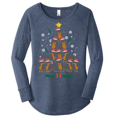 Dachshund Christmas Tree Wiener Dog Xmas Cute Gift Women's Perfect Tri Tunic Long Sleeve Shirt