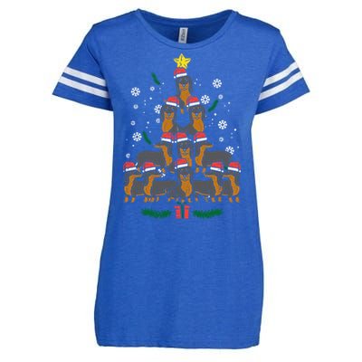 Dachshund Christmas Tree Wiener Dog Xmas Cute Gift Enza Ladies Jersey Football T-Shirt