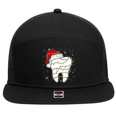 Dentist Christmas Teeth Santa Dental Hygiene Dental Life 7 Panel Mesh Trucker Snapback Hat