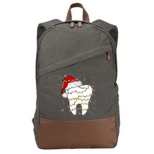 Dentist Christmas Teeth Santa Dental Hygiene Dental Life Cotton Canvas Backpack