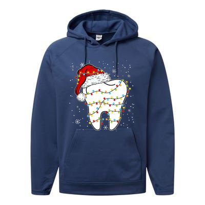 Dentist Christmas Teeth Santa Dental Hygiene Dental Life Performance Fleece Hoodie