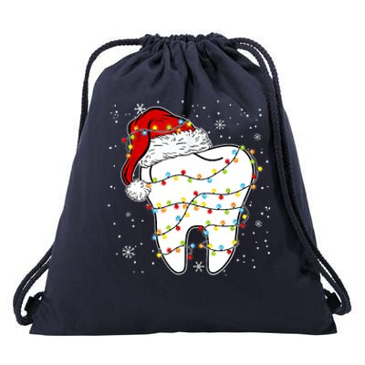 Dentist Christmas Teeth Santa Dental Hygiene Dental Life Drawstring Bag