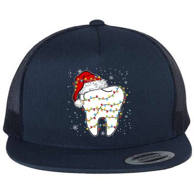 Dentist Christmas Teeth Santa Dental Hygiene Dental Life Flat Bill Trucker Hat