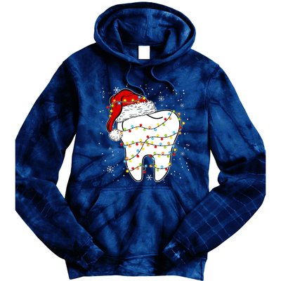 Dentist Christmas Teeth Santa Dental Hygiene Dental Life Tie Dye Hoodie