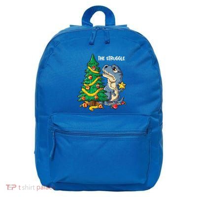 Dinosaur Christmas Tree Rex The Struggle Xmas Pajamas Cool Gift 16 in Basic Backpack