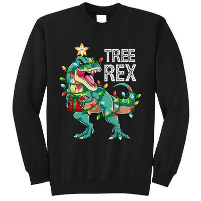 Dinosaur Christmas Tree Lights T Rex Gifts Christmas Sweatshirt