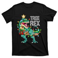 Dinosaur Christmas Tree Lights T Rex Gifts Christmas T-Shirt