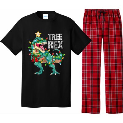 Dinosaur Christmas Tree Lights T Rex Gifts Christmas Pajama Set