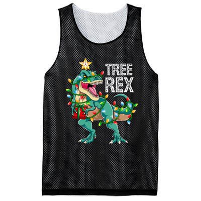 Dinosaur Christmas Tree Lights T Rex Gifts Christmas Mesh Reversible Basketball Jersey Tank