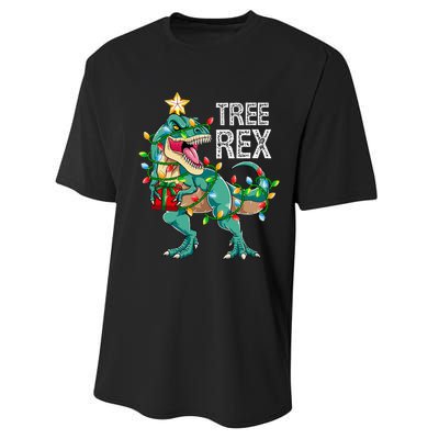 Dinosaur Christmas Tree Lights T Rex Gifts Christmas Performance Sprint T-Shirt