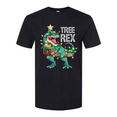 Dinosaur Christmas Tree Lights T Rex Gifts Christmas Softstyle® CVC T-Shirt