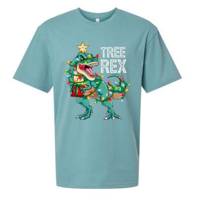 Dinosaur Christmas Tree Lights T Rex Gifts Christmas Sueded Cloud Jersey T-Shirt