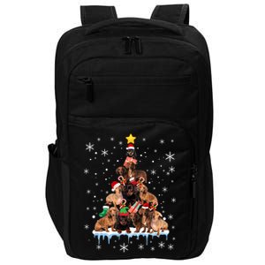 Dachshund Christmas Tree Funny Santa Reindeer Lover Gift Impact Tech Backpack