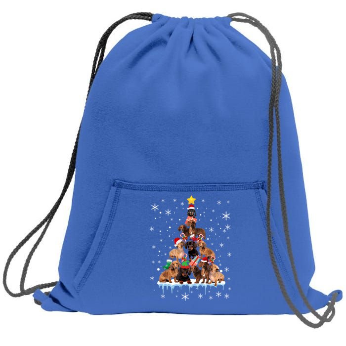 Dachshund Christmas Tree Funny Santa Reindeer Lover Gift Sweatshirt Cinch Pack Bag