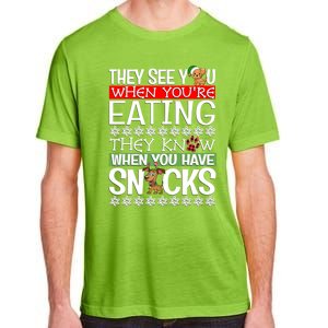 Dog Christmas They See You When Your Eating Christmas Pajama Cute Gift Adult ChromaSoft Performance T-Shirt