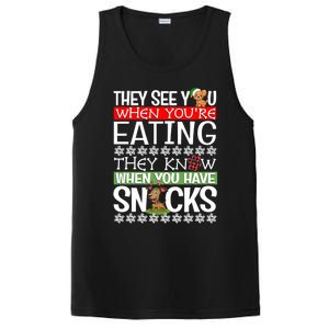 Dog Christmas They See You When Your Eating Christmas Pajama Cute Gift PosiCharge Competitor Tank