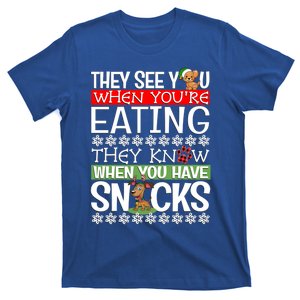 Dog Christmas They See You When Your Eating Christmas Pajama Cute Gift T-Shirt