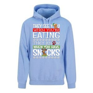 Dog Christmas They See You When Your Eating Christmas Pajama Cute Gift Unisex Surf Hoodie