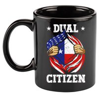 Dual Citizen Texas Pride Usa And Texas Flag Texan 11oz C Handle Ceramic Mug