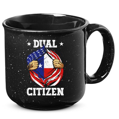 Dual Citizen Texas Pride Usa And Texas Flag Texan 15oz Campfire Ceramic Mug