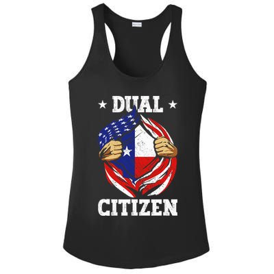 Dual Citizen Texas Pride Usa And Texas Flag Texan Ladies PosiCharge Competitor Racerback Tank