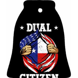 Dual Citizen Texas Pride Usa And Texas Flag Texan Ceramic Bell Ornament