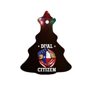 Dual Citizen Texas Pride Usa And Texas Flag Texan Ceramic Tree Ornament