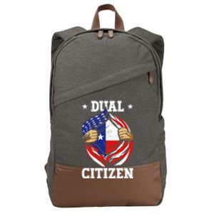 Dual Citizen Texas Pride Usa And Texas Flag Texan Cotton Canvas Backpack