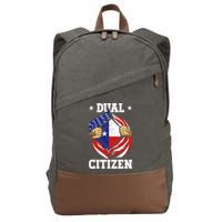 Dual Citizen Texas Pride Usa And Texas Flag Texan Cotton Canvas Backpack