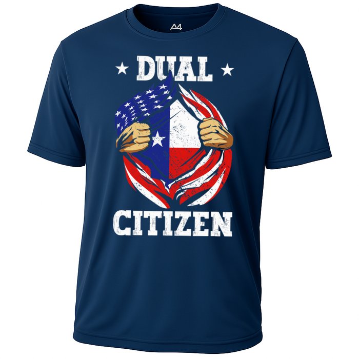 Dual Citizen Texas Pride Usa And Texas Flag Texan Cooling Performance Crew T-Shirt