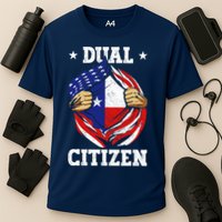 Dual Citizen Texas Pride Usa And Texas Flag Texan Cooling Performance Crew T-Shirt