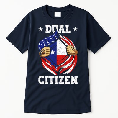 Dual Citizen Texas Pride Usa And Texas Flag Texan Tall T-Shirt