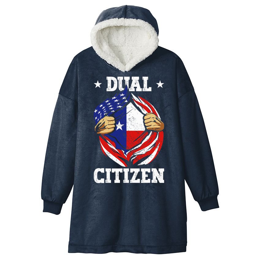 Dual Citizen Texas Pride Usa And Texas Flag Texan Hooded Wearable Blanket