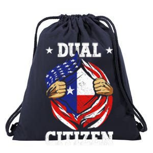 Dual Citizen Texas Pride Usa And Texas Flag Texan Drawstring Bag