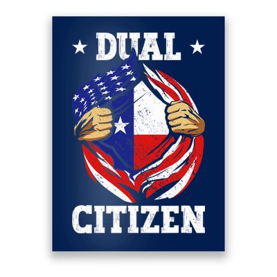 Dual Citizen Texas Pride Usa And Texas Flag Texan Poster