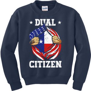 Dual Citizen Texas Pride Usa And Texas Flag Texan Kids Sweatshirt